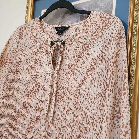 Simply Vera Wang Flowy Top Baloon Sleeve Ruffle Hem Small Bohemian Cottagecore - Picture 4 of 11